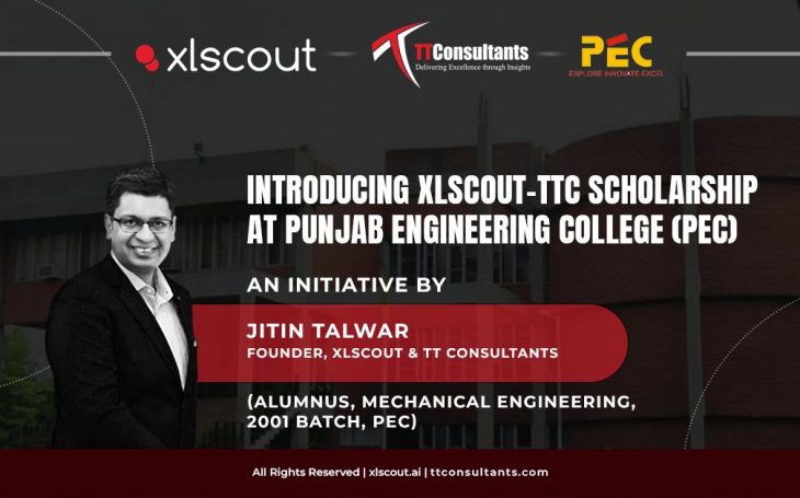 XLSCOUT’s Founder Jitin Talwar Introduces the XLSCOUT-TTC Scholarship for Underprivileged Students at PEC