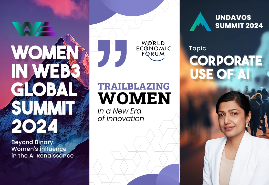 We are thrilled to announce that our founder, Mrs. Komal Sharma Talwar, will be a prominent presence at the Davos 2024, participating in three significant events – unDavos AI in Action Summit 2024, Women Inspiring Network (WIN), & WiW3CH Global Summit 2024.